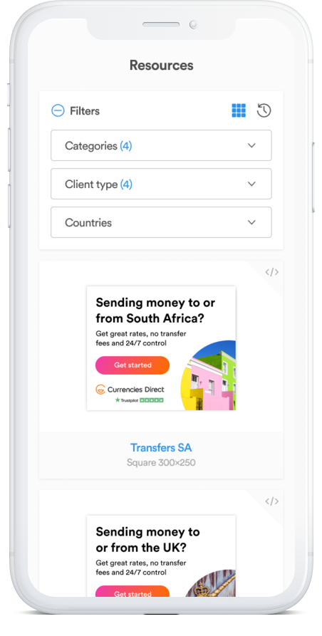Access marketing materials - banner ads, email templates and more